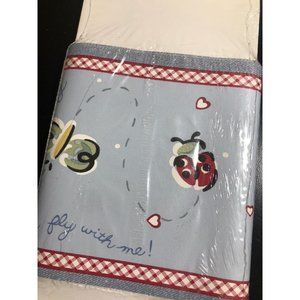 Kids EDDIE BAUER Bugs Butterflies "FLY AWAY" Blue Red WALLPAPER BORDER E0690516